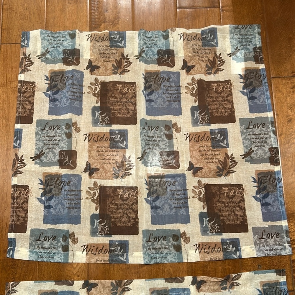 Set of Curtains with Biblical Quotes